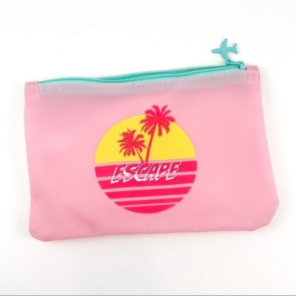 Ipsy Makeup Bag Escape Tropical Beach Theme Semi Transparent - Picture 1 of 3